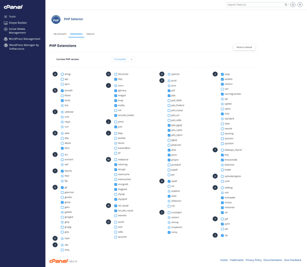 فعالسازی اکستنشنهای PHP مانند zip و curl در کنترل پنل سی پنل